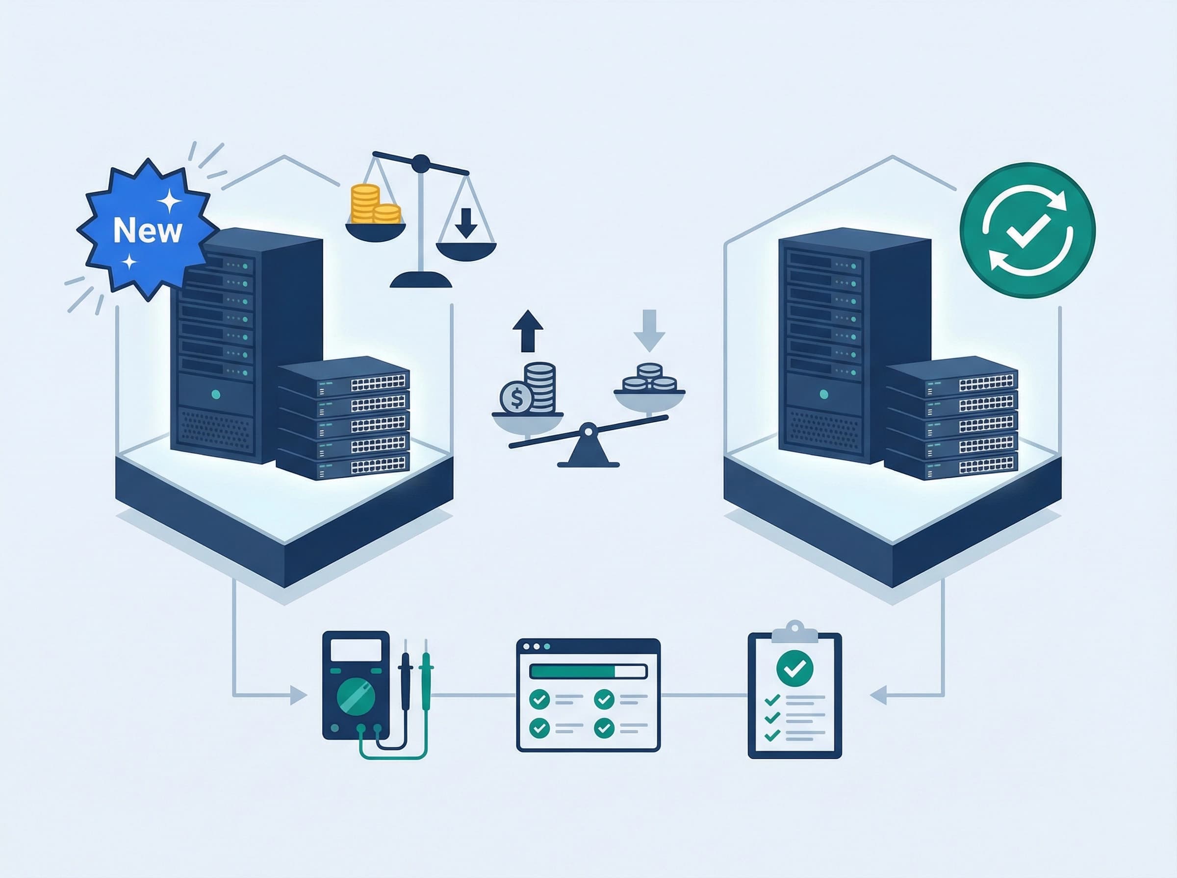 新品、リファービッシュ、用途に応じて